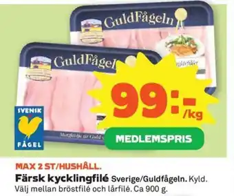 Färsk kycklingfilé Sverige/Guldfågeln