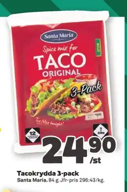 Coop Konsum Tacokrydda 3-pack erbjuda