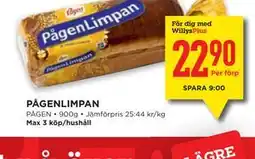 Willys PÅGENLIMPAN, Medlemspris erbjuda