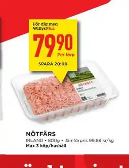 Willys NÖTFÄRS, Medlemspris erbjuda