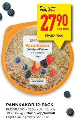 Willys PANNKAKOR 12-PACK, Medlemspris erbjuda