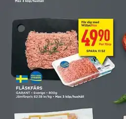Willys FLÄSKFÄRS, Medlemspris erbjuda