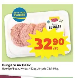 Coop Konsum Burgare av fläsk erbjuda