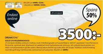 Dreamzone Gold S70 - Resårmadrass 90x200cm