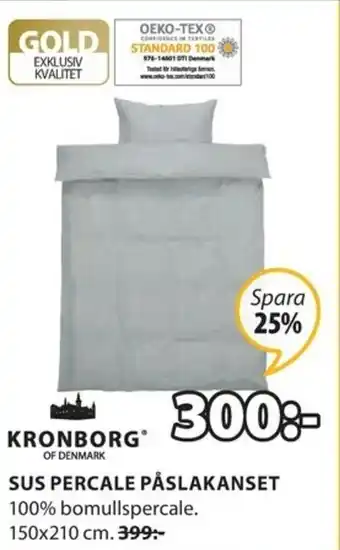 JYSK Kronborg Sus Percale Påslakanset 150x210 cm erbjuda
