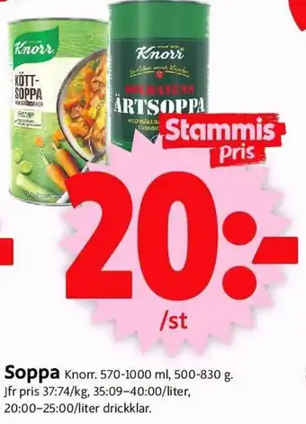 ICA Supermarket Knorr Soppa 570-1000ml, 500-830g erbjuda