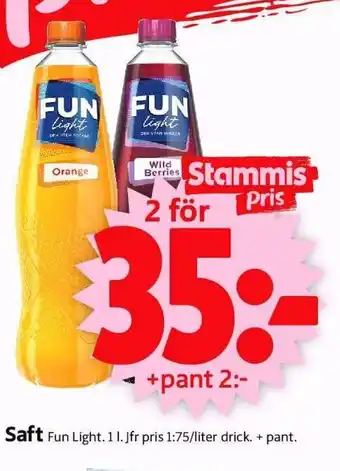 ICA Supermarket Fun Light Saft 1l erbjuda