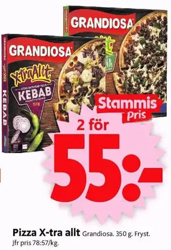 ICA Supermarket Grandiosa Pizza X-tra allt 350g erbjuda