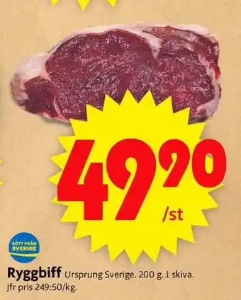 ICA Supermarket Ryggbiff 200g erbjuda