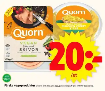 ICA Supermarket Quorn Färska vegoprodukter 100-200g erbjuda