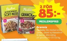 Stora Coop Pauluns Granola erbjuda