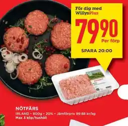 Willys Nötfärs erbjuda