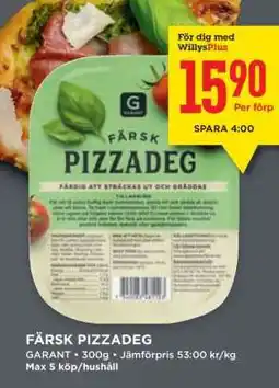 Willys Färsk Pizzadeg erbjuda