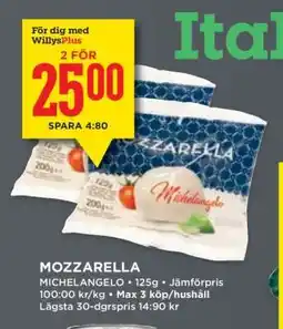 Willys MOZZARELLA erbjuda
