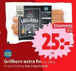 ICA Supermarket Grillkorv Extra fin erbjuda