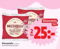 ICA Supermarket Mozzarella ICA 125 g erbjuda