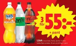 ICA Supermarket Läsk Coca-Cola, Fanta, Sprite erbjuda