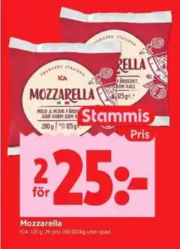 ICA Supermarket MOZZARELLA erbjuda