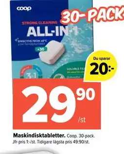 Coop Extra Maskindisktabletter erbjuda