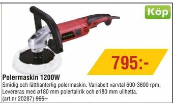 Erlandsons Brygga Polermaskin 1200W erbjuda