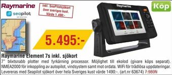 Erlandsons Brygga Raymarine Element 7s inkl. sjökort erbjuda