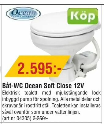 Erlandsons Brygga Båt-WC Ocean Soft Close 12V erbjuda