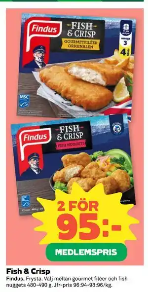 Fish & Crisp, Medlemspris