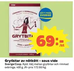 Coop Grytbitar av nötkött - sous vide erbjuda