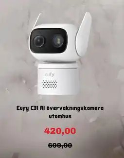 Clas Ohlson Eufy C31 Al övervakningskamera utomhus erbjuda