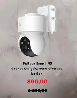 Clas Ohlson Deltaco Smart 4G övervakningskamera utomhus, batterı erbjuda