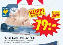 Ica Hajen Lagpris ICA Färsk kycklinglårfilé erbjuda