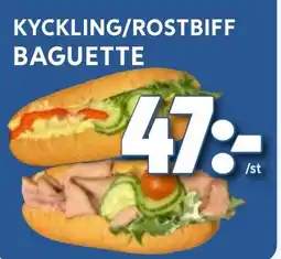 Ica Hajen Lagpris Kyckling/rostbiff baguette erbjuda