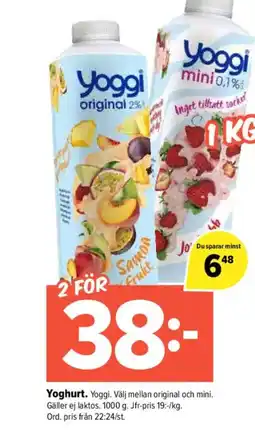 Pekås Yoggi Yoghurt erbjuda
