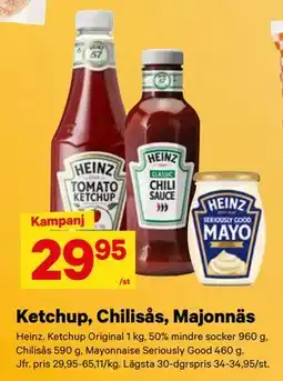 City Gross Ketchup, Chilisås, Majonnäs erbjuda