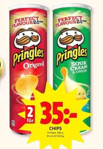 ICA Kvantum Pringles chips 200g erbjuda