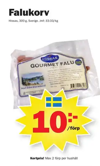 Pekås Hissas Falukorv 300g erbjuda