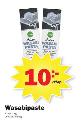 Pekås Coop Wasabipaste 43g erbjuda