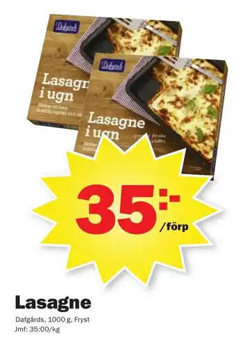 Pekås Dafgårds Lasagne 1000g erbjuda