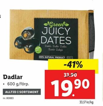 Lidl Dadlar erbjuda