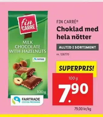 Lidl Choklad med hela nötter erbjuda