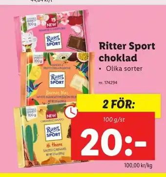 Lidl Ritter Sport choklad erbjuda