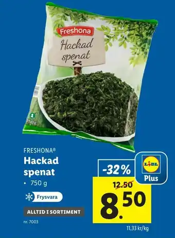 Hackad spenat