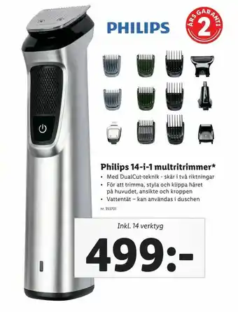 Lidl Philips 14-i-1 multritrimmer erbjuda