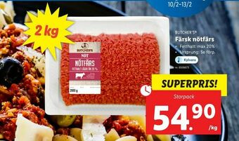 Lidl Färsk nötfärs erbjuda