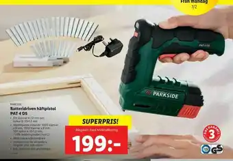 Lidl Batteridriven häftpistol. PAT 4 D5 erbjuda