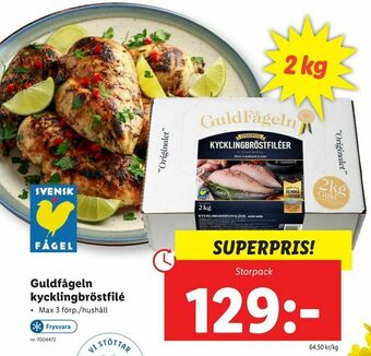 Lidl Guldfågeln. kycklingbröstfilé erbjuda