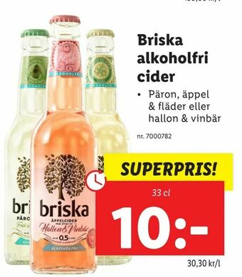 Lidl Briska alkoholfri. cider erbjuda