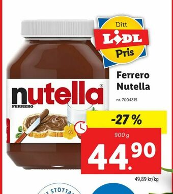 Lidl Ferrero Nutella erbjuda
