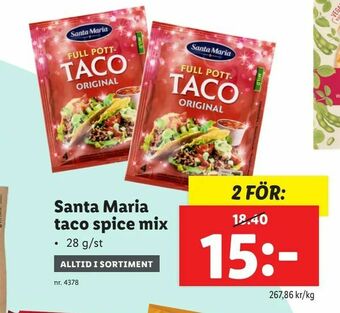 Lidl Santa Maria taco spice mix erbjuda