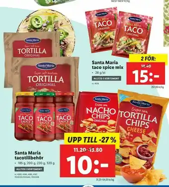 Lidl Santa Maria tacotillbehör erbjuda